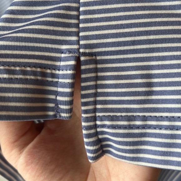 STRAIGHT DOWN Blue White Striped Golf Polo Size Large - Picture 5 of 9